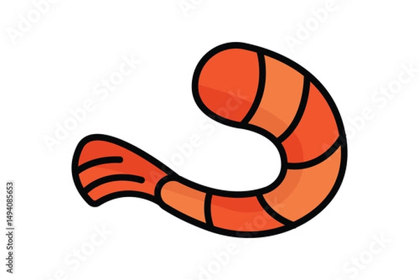Fototapeta Shrimp icon. colored outline icon style. icon related to food. seafood elements vector illustration