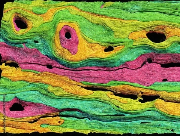 Fototapeta Texture abstraite de bois colorée