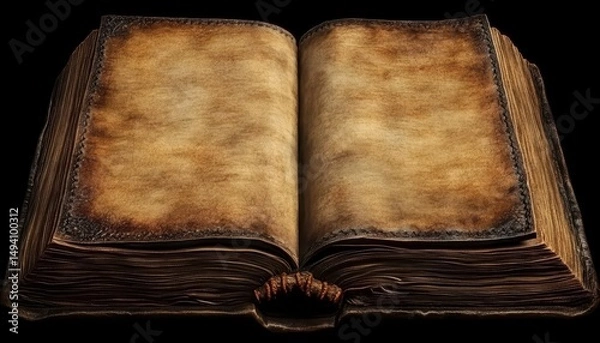 Fototapeta Livre ancien ouvert sur fond noir