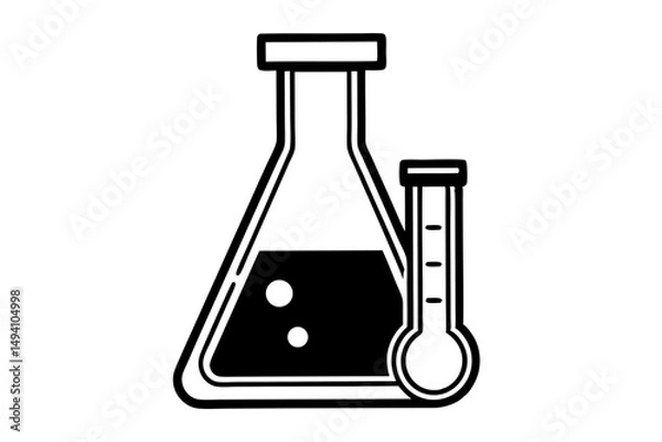 Obraz laboratory test  silhouette vector technology