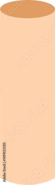 Fototapeta Cylinder in Peach: Simple Geometric Shape Illustration