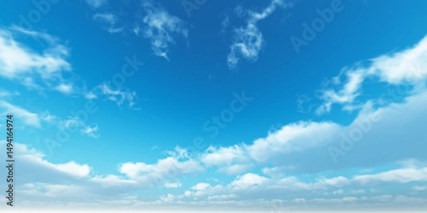 Obraz 抜け感のある青空と雲の背景素材