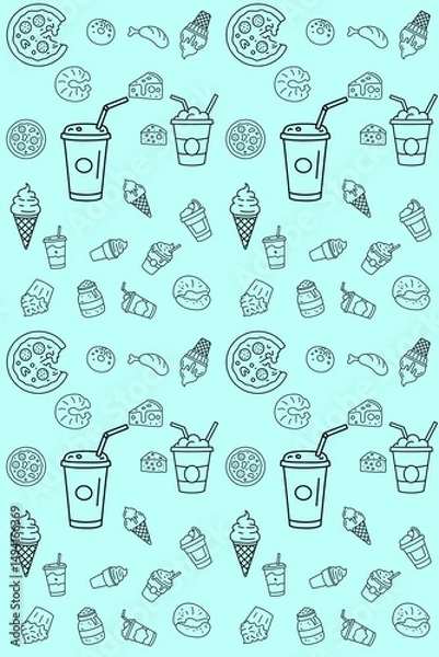 Obraz food icons set