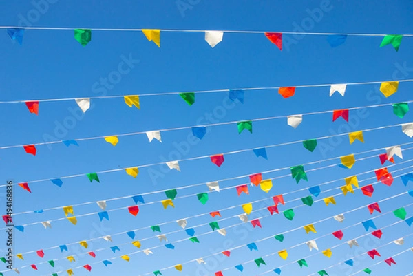 Fototapeta decorative flags for the June festival, a very popular festival in Rio de Janeiro.