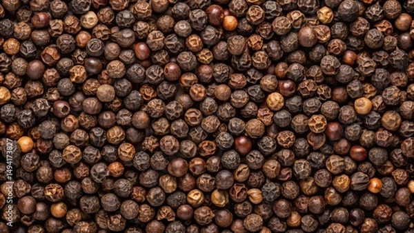 Fototapeta Intricate seamless pattern of black peppercorns