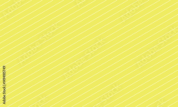 Obraz 黄色い背景の斜めに傾いた細くて白い破線のボーダー模様