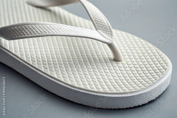 Obraz Flip-Flop Mockup Close-Up of White Strap and Toe Area for Label Design