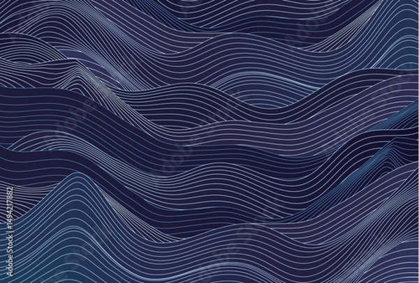 Fototapeta 青　テクノロジー　デジタル　波　背景