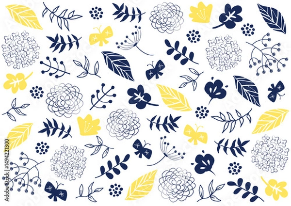 Obraz 北欧風花柄パターン