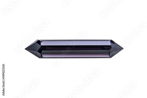 Fototapeta A faceted, double-terminated crystal wand with a polished, reflective surface.
