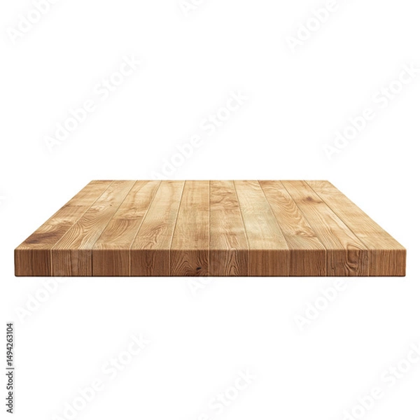 Fototapeta wooden table platform viewed from angle, showcasing natural texture and grain, perfect for various uses, isolated on transparent background