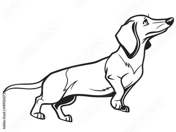 Fototapeta Stylized Dog Motion Art High-Speed Pet Illustration with Clean Lines
