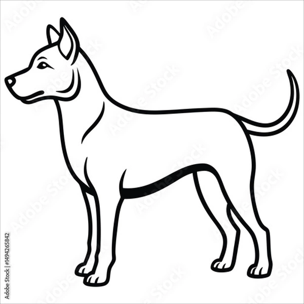 Fototapeta Adorable Puppy Sketch Stylized Chihuahua Line Art for Graphic Use
