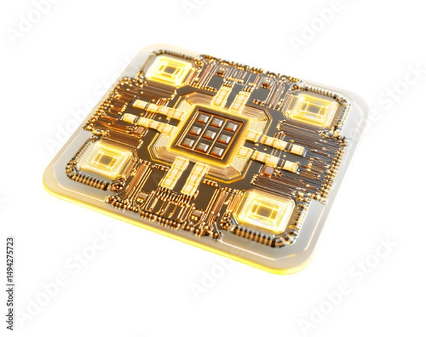 Fototapeta Electronic chip computer technology component