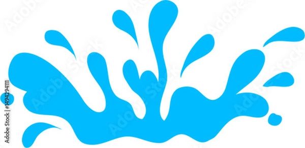Obraz Azure Water Splash: Stylized Vector Icon with Dynamic Droplets