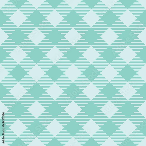 Fototapeta Seamless cyan plaid pattern vector