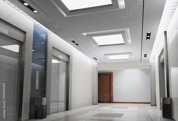 Obraz 3d elevator lobby rendering