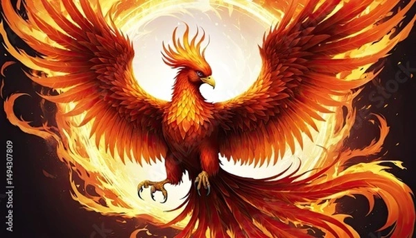 Obraz Majestic Phoenix Bird of Fire and Rebirth