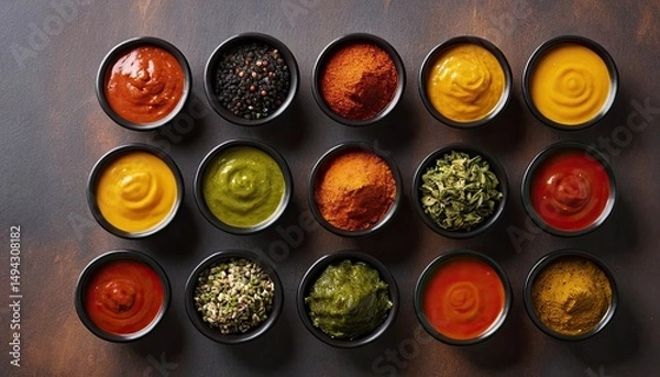 Obraz Aromatic Spices and Sauces Collection