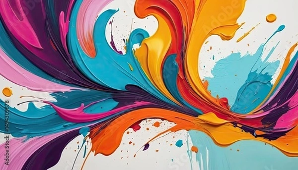 Obraz Vibrant Abstract Painting: A Symphony of Colors