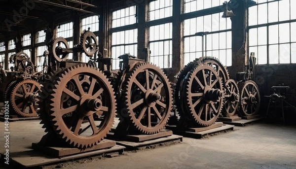 Obraz Rusty Gears of a Forgotten Factory