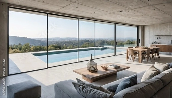 Obraz Modern Villa with Infinity Pool and Panoramic Views