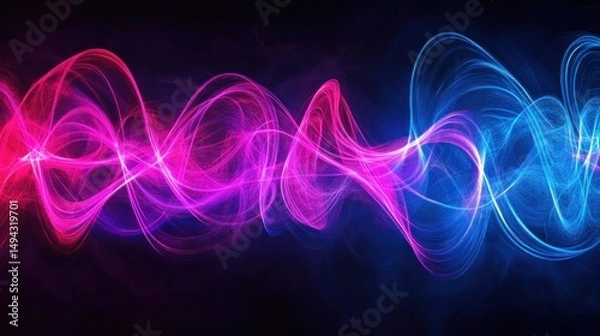 Obraz Abstract Pink and Blue Wave Energy