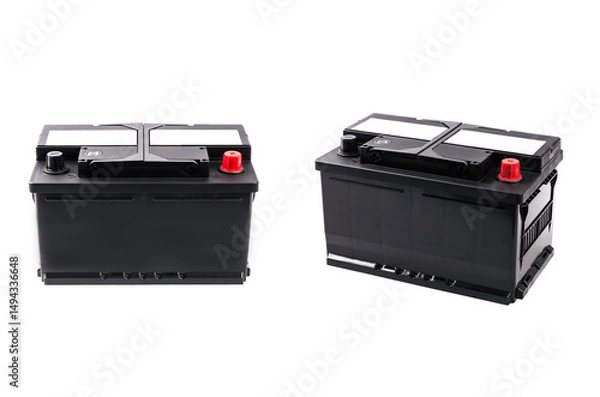 Obraz Two car battery isolated on white background