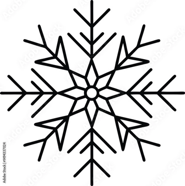 Obraz black and white snowflake