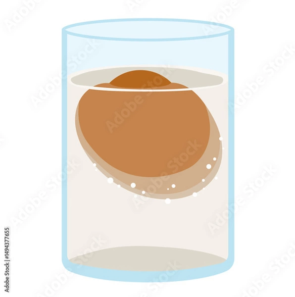 Obraz Egg Floating in Salt Water Experiment Illustration Isolated on White Background