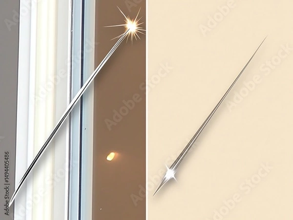 Obraz Clean shiny metal rod before and after.