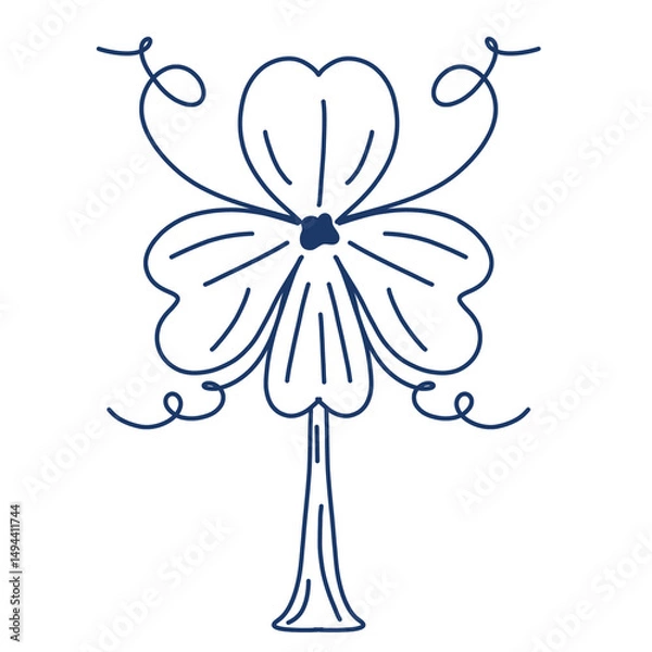 Fototapeta digital illustration of a flower, abstract floral background, illustration of an abstract flower
