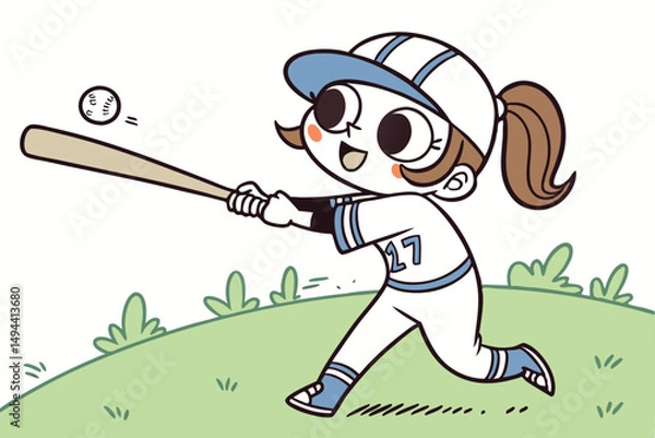 Fototapeta baseball player cartoon