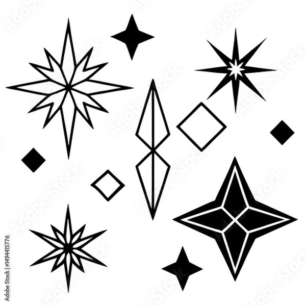 Obraz Geometric star and diamond pattern design