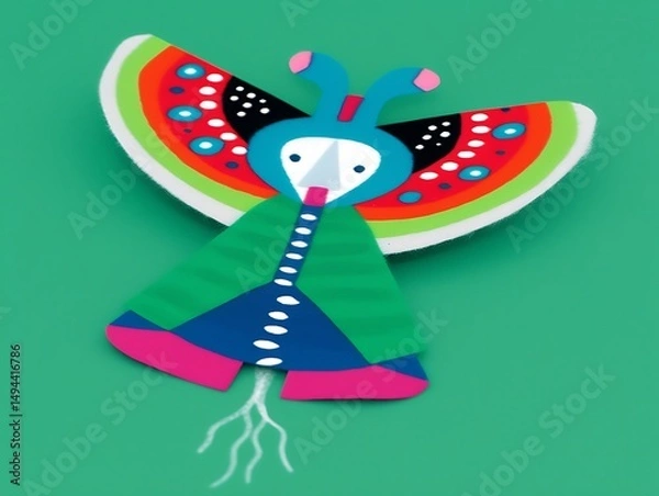 Obraz Colorful paper craft butterfly toy.