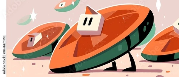 Obraz Cute cartoon fruit characters.