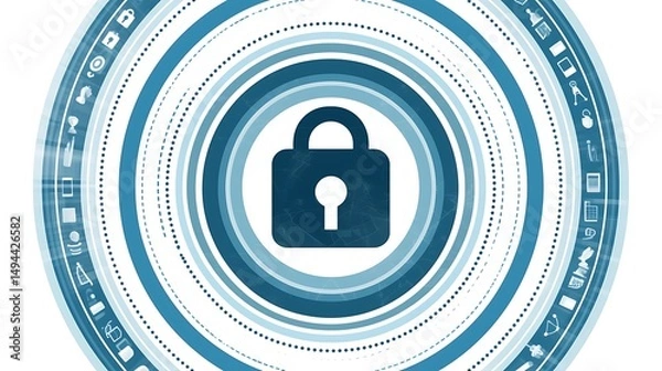 Obraz Cyber security lock digital technology.
