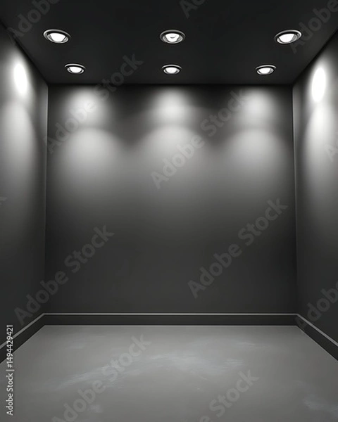 Obraz Dark room with spotlights.