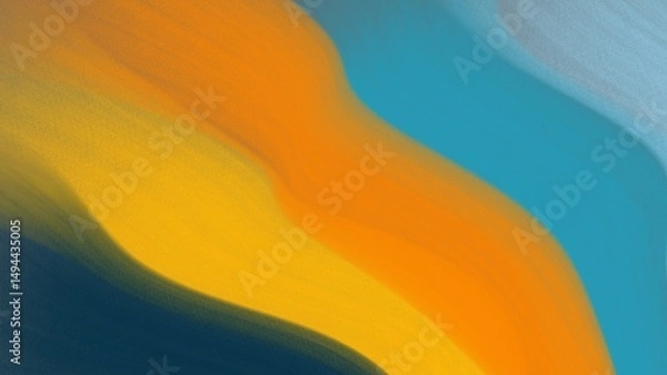 Fototapeta Abstract background orange blue yellow waves fluid gradient.