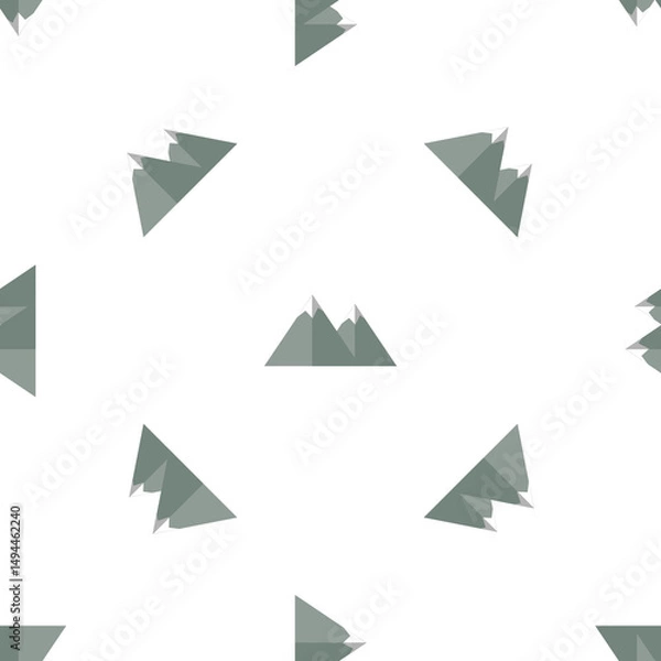Obraz Seamless pattern illustration featuring mountain peaks with snow cover