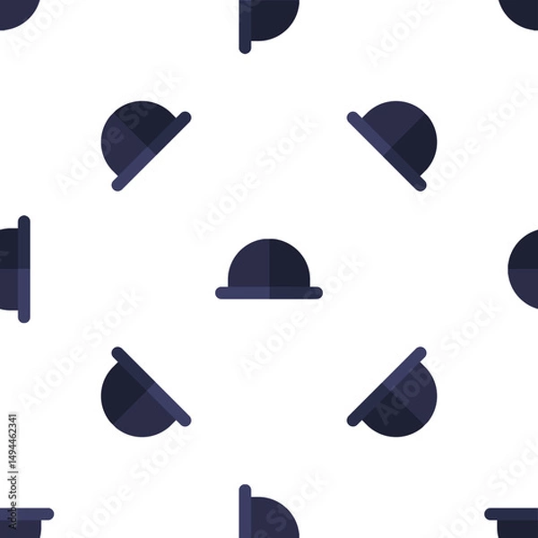 Obraz Seamless pattern with bowler hats, classic style, trendy fashion, repetitive hats