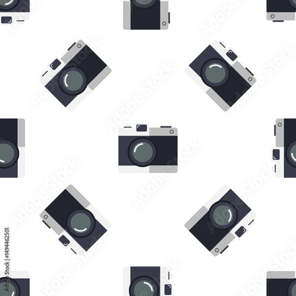 Obraz Retro camera seamless pattern background for photographic theme decoration