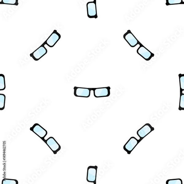 Obraz Trendy Eyewear Seamless Pattern: Stylish Spectacles Background for Fashion