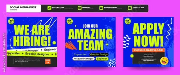 Obraz Employee hiring social media post banner template