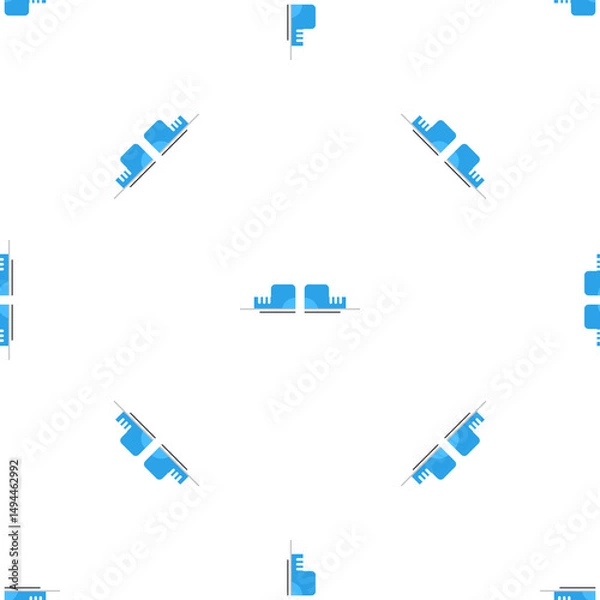 Obraz Seamless pattern with stylized roller coaster cars against white background