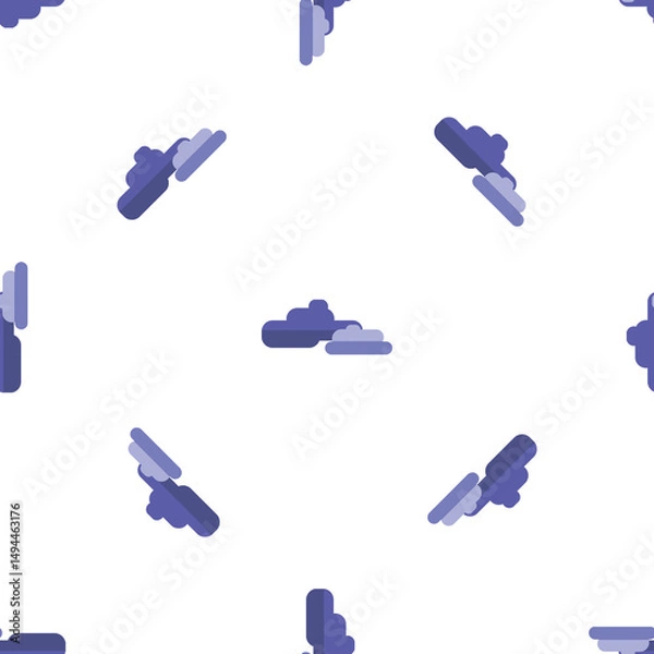 Obraz Seamless Pattern of Abstract Cloud Shapes in Purple and Blue Hues on White
