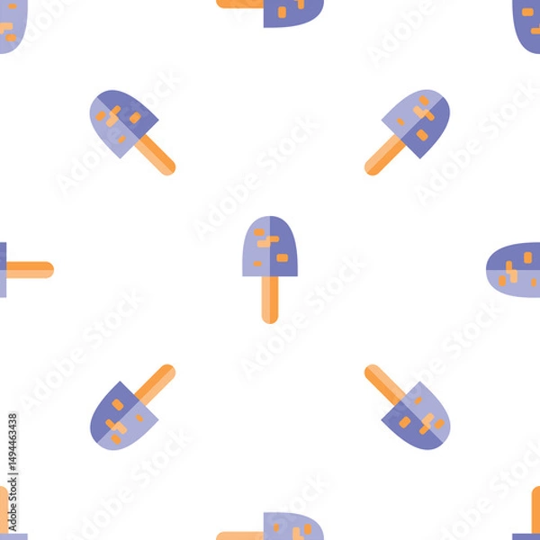 Obraz Seamless Pattern of Summer Treats: Colorful Popsicle Design on White Background