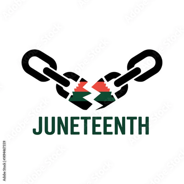 Obraz Juneteenth broken chain symbolizing freedom and liberation