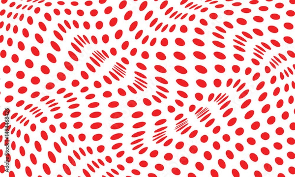Fototapeta abstract red polka dot wave pattern design.