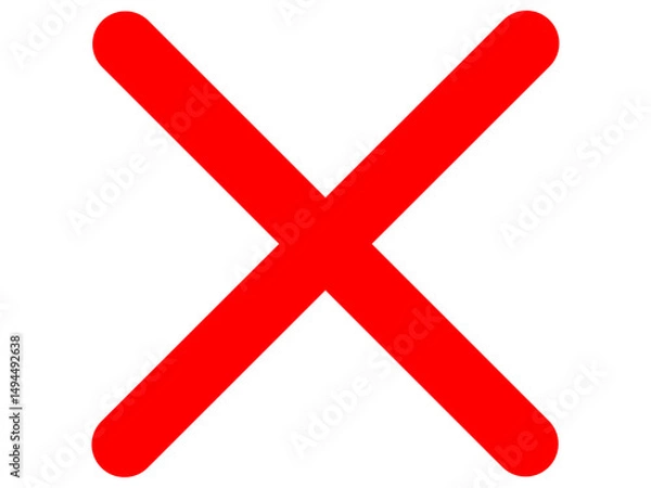 Fototapeta バツ印のマーク（赤いバッテン）